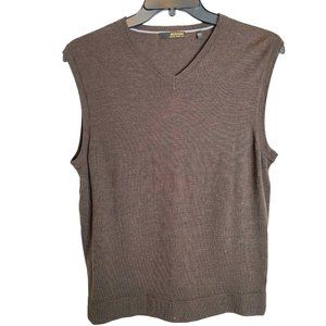 Murano Men's Brown Merino Wool Sleeveless Vest Si… - image 1